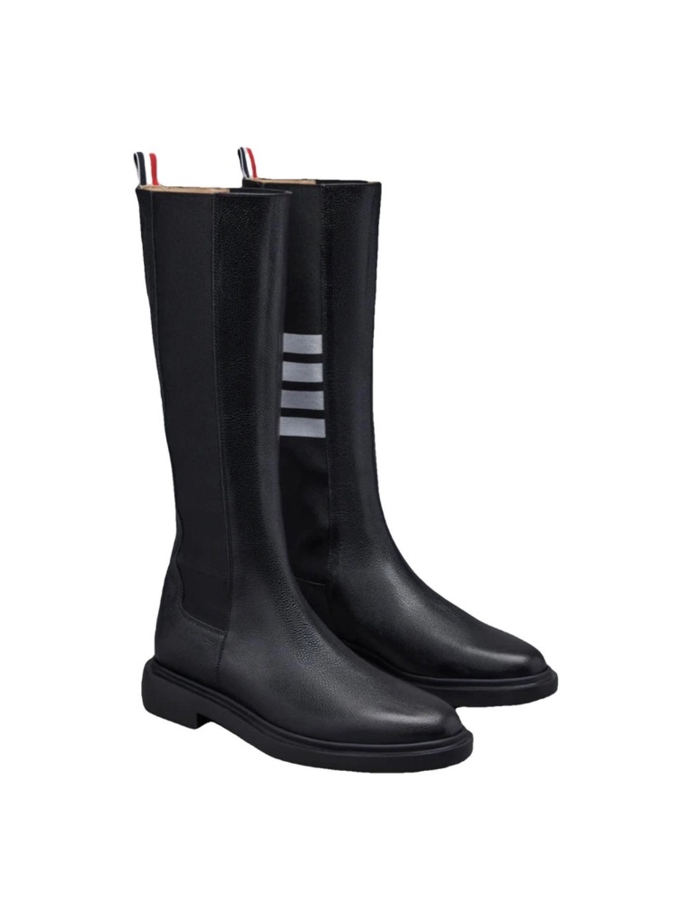 Thom Browne pebble grain 4-bar knee high Chelsea boot